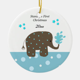 Elefant Babys erstes Weihnachten Keramikornament