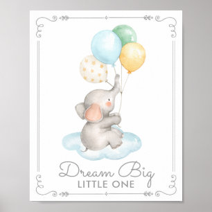Elefant-Babyzimmer-Dekoration mit Ballons und groß Poster