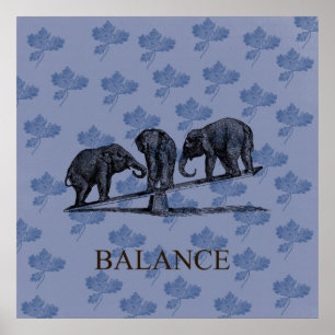 Elefant-Balance Poster