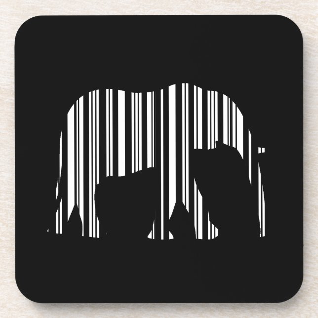 ELEFANT BARCODE Tier-Bar-Code-Musterdesign Untersetzer (Vorderseite)