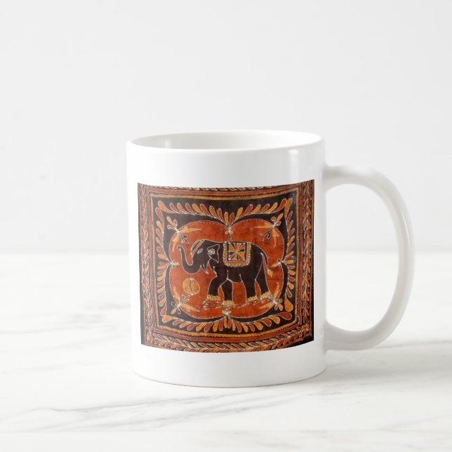 Elefant-Batik Kaffeetasse (Rechts)