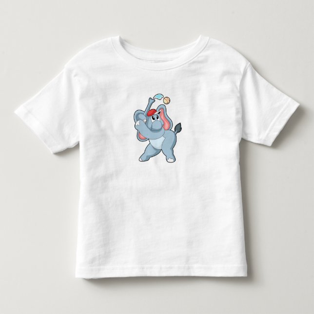 Elefant bei Baseball Kleinkind T-shirt (Vorderseite)
