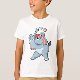 Elefant bei Baseball T-Shirt