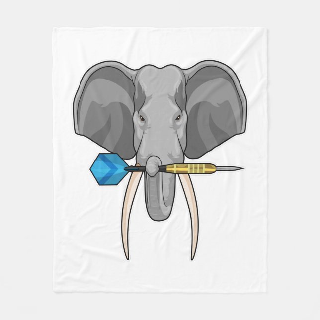 Elefant bei Darts mit Dart Fleecedecke (Vorderseite)