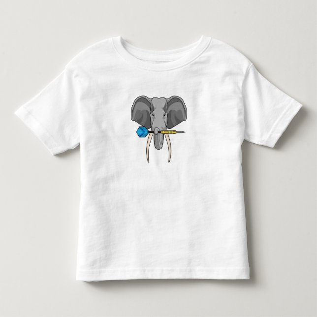 Elefant bei Darts mit Dart Kleinkind T-shirt (Vorderseite)
