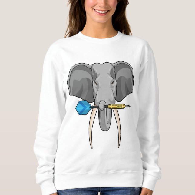 Elefant bei Darts mit Dart Sweatshirt (Vorderseite)