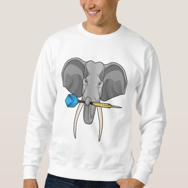 Elefant bei Darts mit Dart Sweatshirt (Vorderseite)