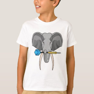 Elefant bei Darts mit Dart T-Shirt