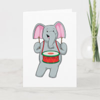 Elefant bei Musik mit Trommelmusik