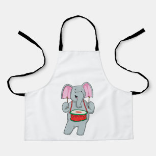 Elefant bei Musik mit Trommelmusik Schürze