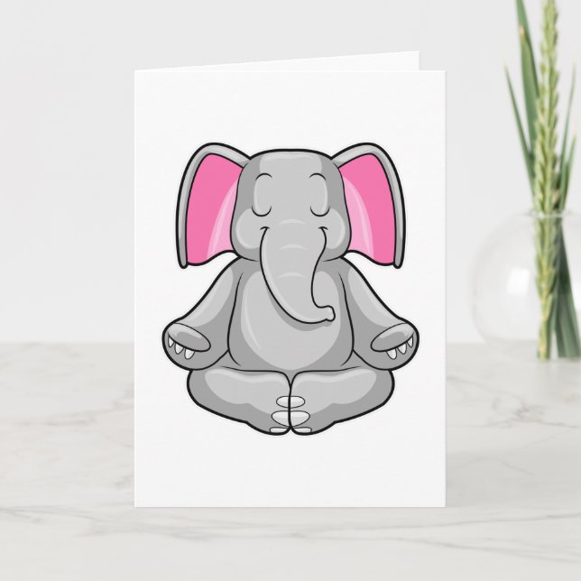 Elefant bei Yoga in Cross-Bid Karte (Vorderseite)