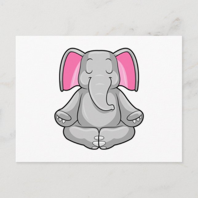Elefant bei Yoga in Cross-Bid Postkarte (Vorderseite)
