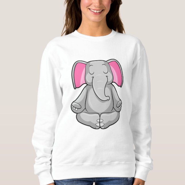 Elefant bei Yoga in Cross-Bid Sweatshirt (Vorderseite)
