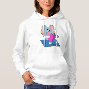 Elefant bei Yoga Stretching Übungen in Stehend Hoodie