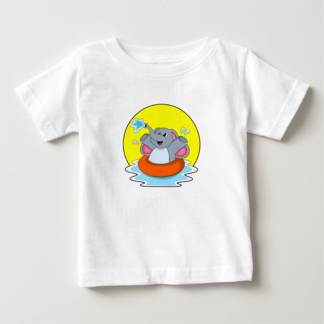 Elefant beim Baden mit Lifebuoy Baby T-shirt (Vorderseite)