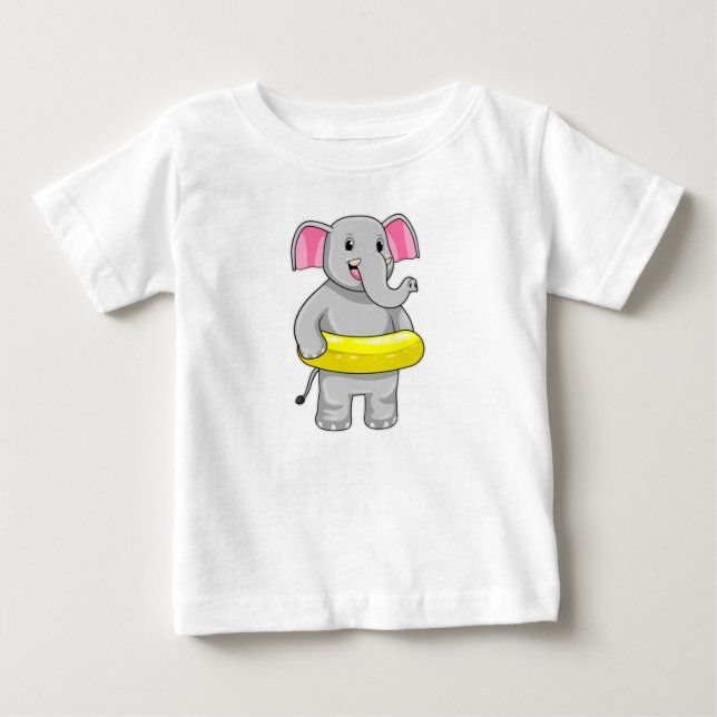 Elefant beim Baden mit Lifebuoy Baby T-shirt (Vorderseite)