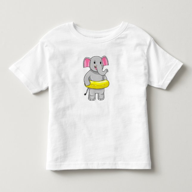 Elefant beim Baden mit Lifebuoy Kleinkind T-shirt (Vorderseite)