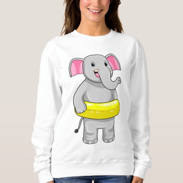 Elefant beim Baden mit Lifebuoy Sweatshirt (Vorderseite)