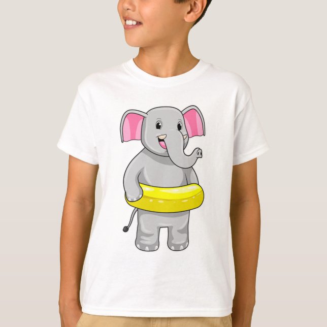 Elefant beim Baden mit Lifebuoy T-Shirt (Vorderseite)