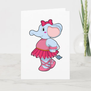 Elefant beim Ballett mit Rock Karte