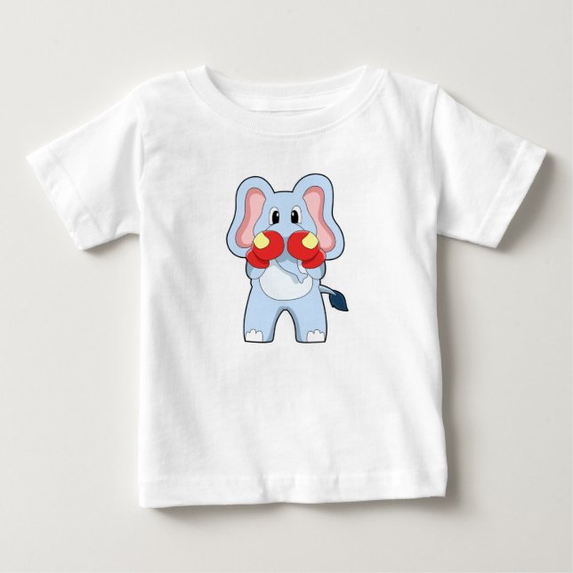 Elefant beim Boxen mit Boxhandschuhen Baby T-shirt (Vorderseite)