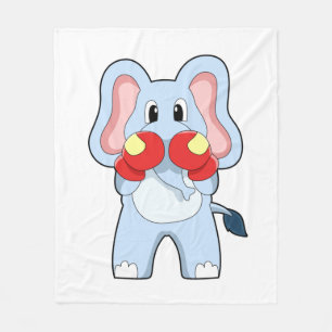 Elefant beim Boxen mit Boxhandschuhen Fleecedecke