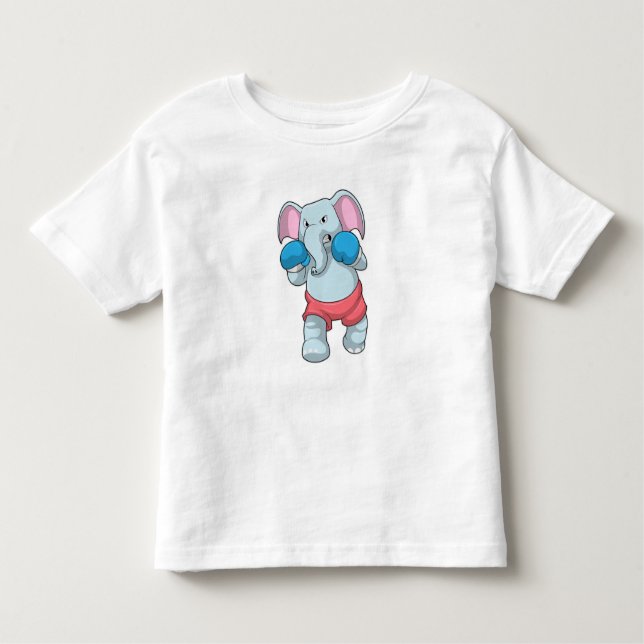 Elefant beim Boxen mit Boxhandschuhen Kleinkind T-shirt (Vorderseite)