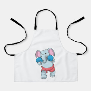 Elefant beim Boxen mit Boxhandschuhen Schürze