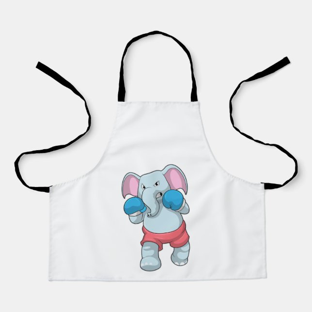 Elefant beim Boxen mit Boxhandschuhen Schürze (Vorderseite)