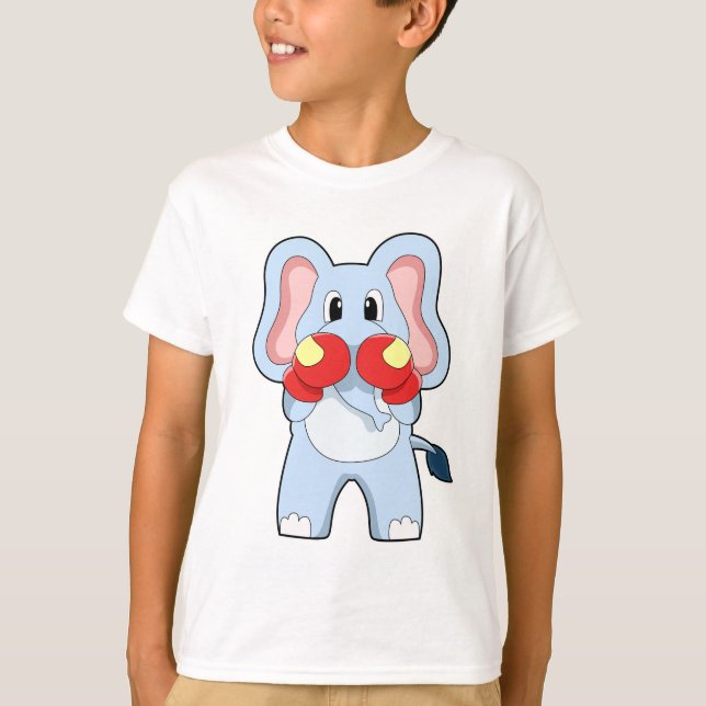 Elefant beim Boxen mit Boxhandschuhen T-Shirt (Vorderseite)