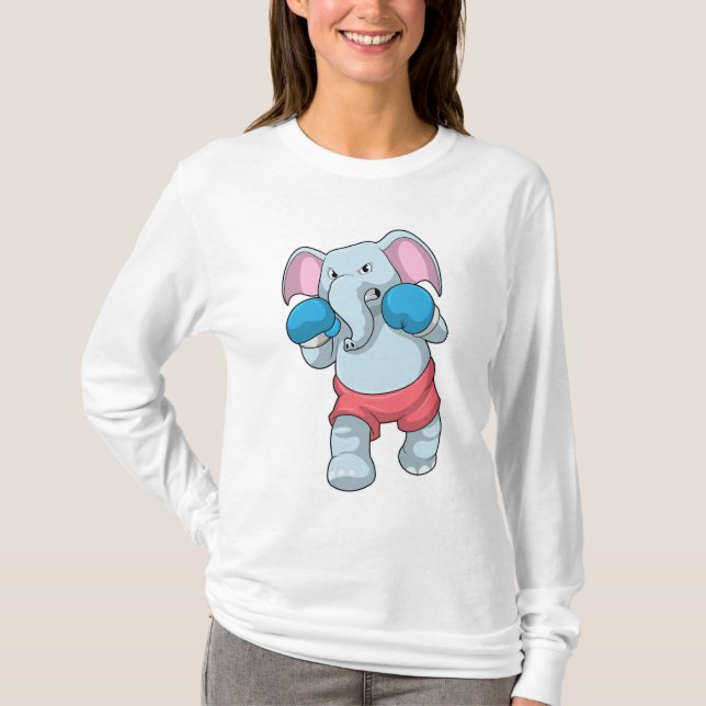 Elefant beim Boxen mit Boxhandschuhen T-Shirt (Vorderseite)