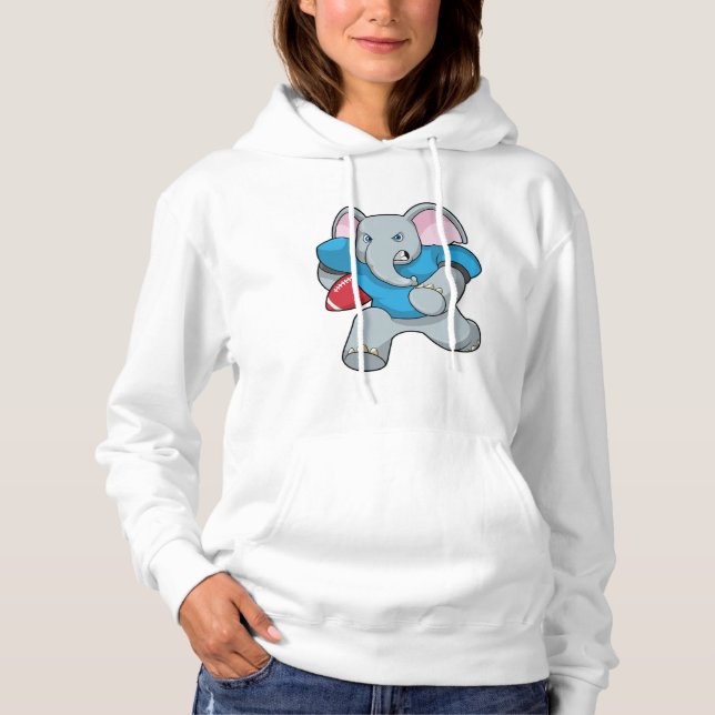 Elefant beim Fußball mit Ausrüstung Hoodie (Vorderseite)
