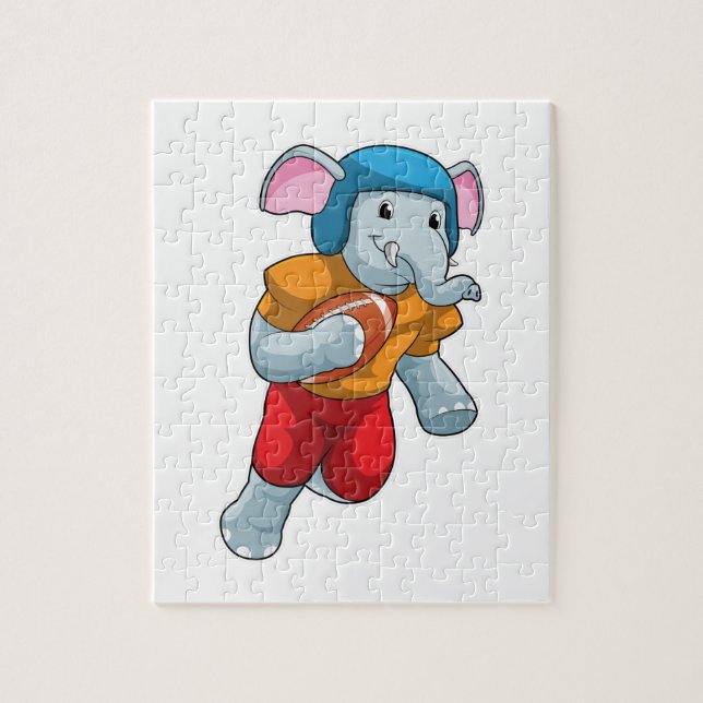 Elefant beim Fußball-Sport (Vertikal)