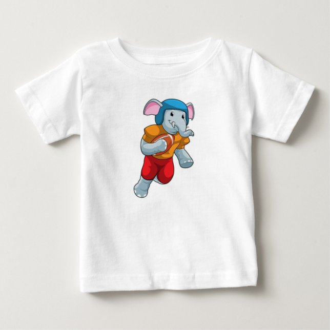 Elefant beim Fußball-Sport Baby T-shirt (Vorderseite)