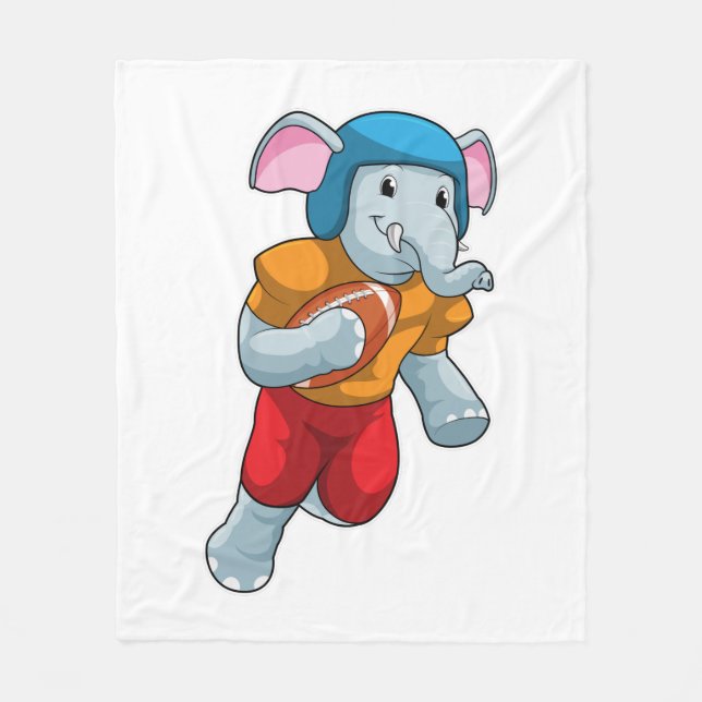 Elefant beim Fußball-Sport Fleecedecke (Vorderseite)