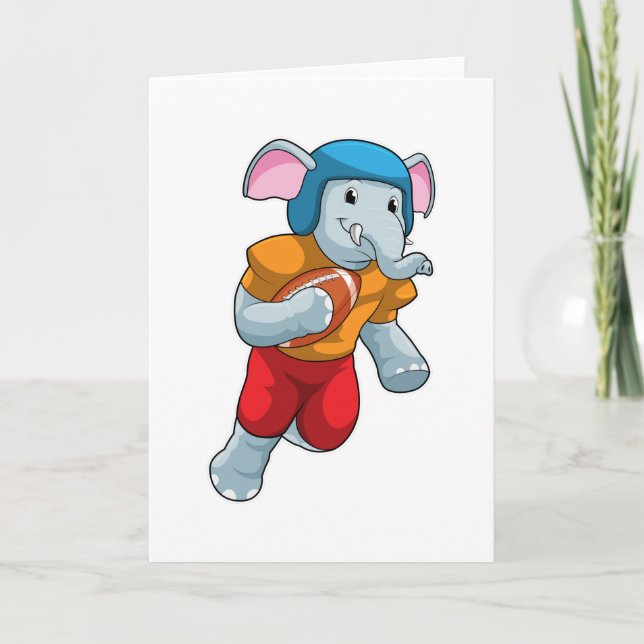 Elefant beim Fußball-Sport Karte (Vorderseite)