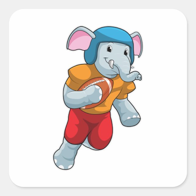 Elefant beim Fußball-Sport Quadratischer Aufkleber (Vorderseite)