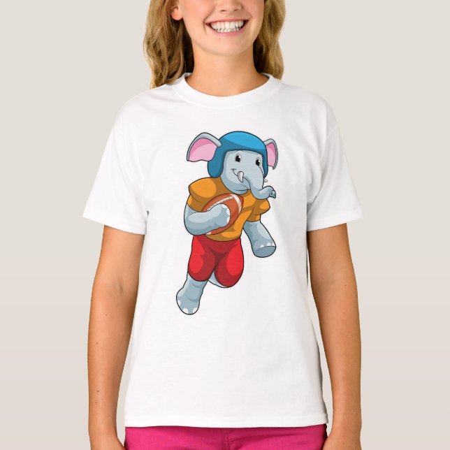 Elefant beim Fußball-Sport T-Shirt (Vorderseite)