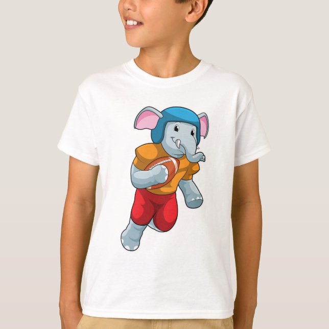 Elefant beim Fußball-Sport T-Shirt (Vorderseite)