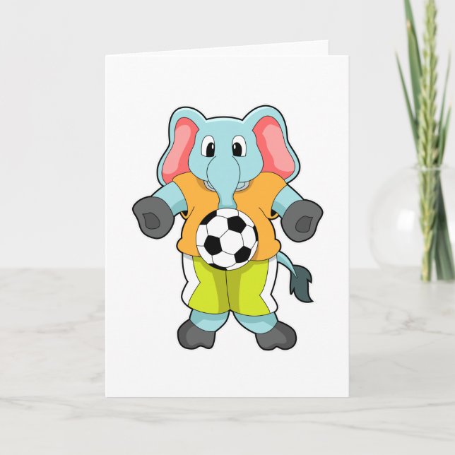 Elefant beim Fußballsport Karte (Vorderseite)