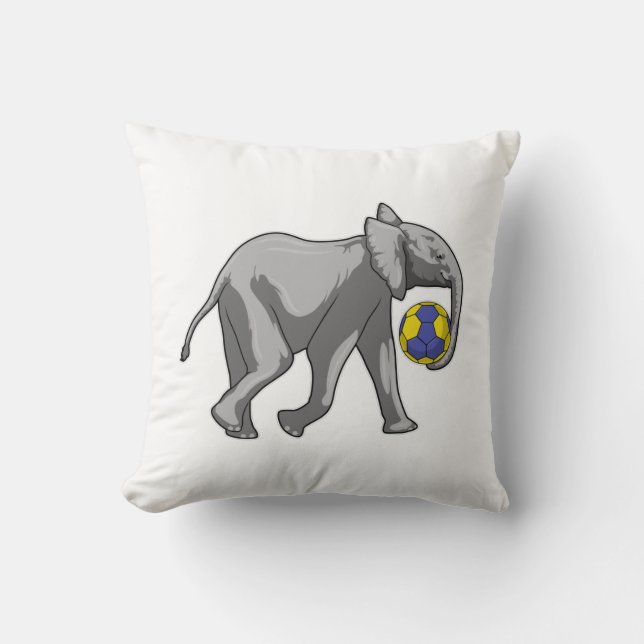 Elefant beim Handball-Sport Kissen (Vorderseite)