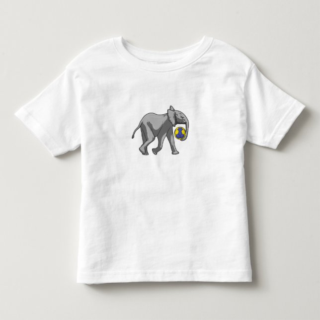 Elefant beim Handball-Sport Kleinkind T-shirt (Vorderseite)