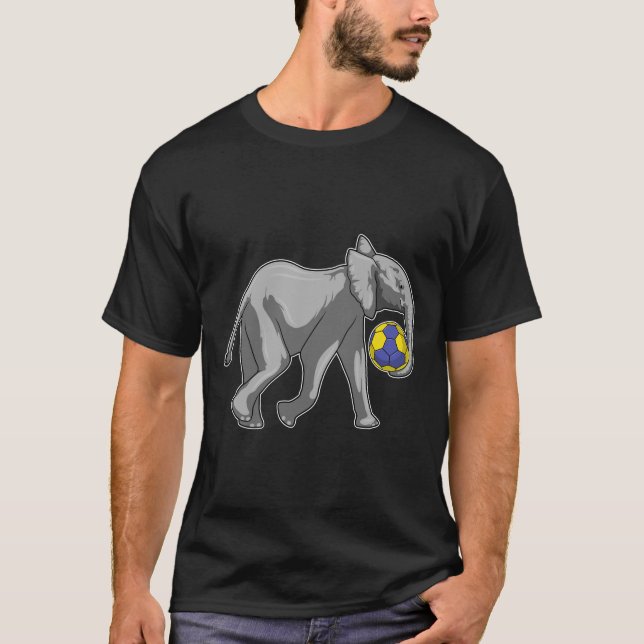 Elefant beim Handball-Sport T-Shirt (Vorderseite)