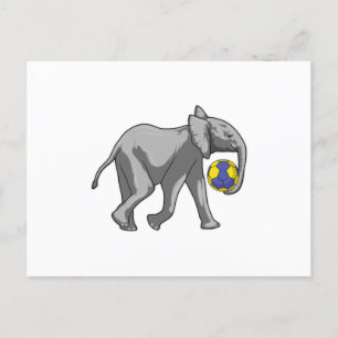 Elefant beim Handballsport Postkarte