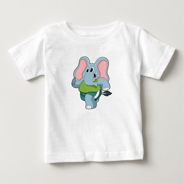 Elefant beim Laufen Baby T-shirt (Vorderseite)