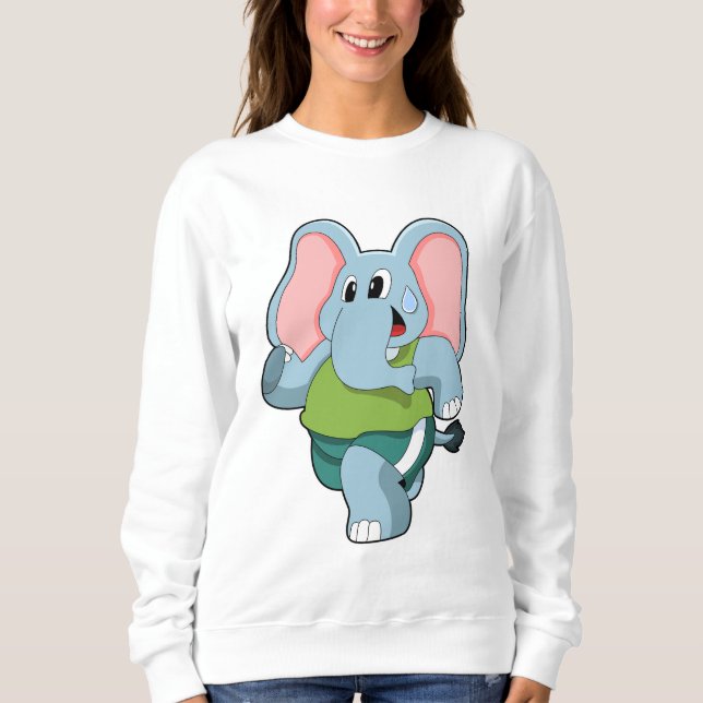 Elefant beim Laufen Sweatshirt (Vorderseite)