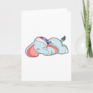 Elefant beim Schlafen mit Langschläfer Karte