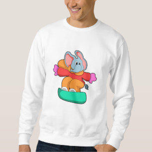 Elefant beim Snowboarden mit Snowboard Sweatshirt