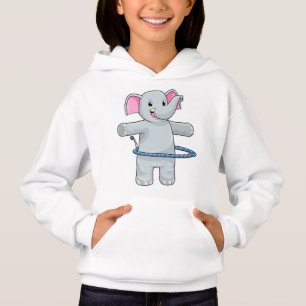 Elefant beim Sport mit Reifen der Fitness Hoodie