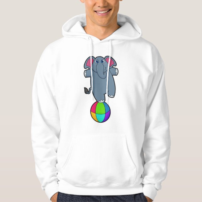 Elefant beim Zirkus mit Zirkusball Hoodie (Vorderseite)
